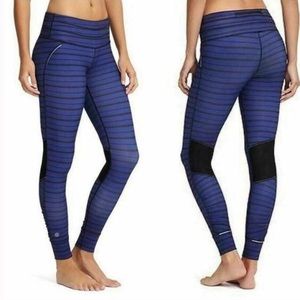 Athleta Purple Striped Cuffed Leggings X Small